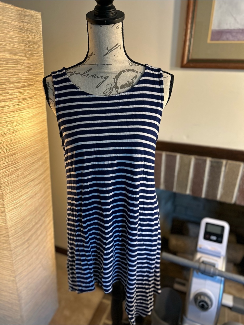 Cupio Navy and White Striped Sleeveless Tank Top